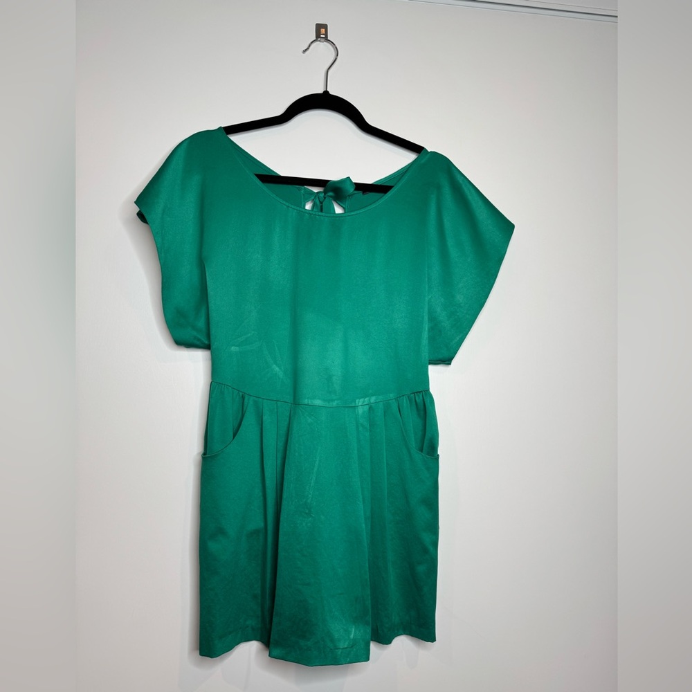 Free People Elegant Emerald Green Cocktail Dress